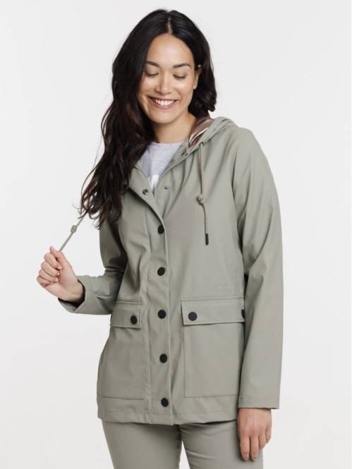 Ciré à capuche tilleul femme