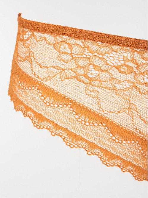 Shorty dentelle caramel femme