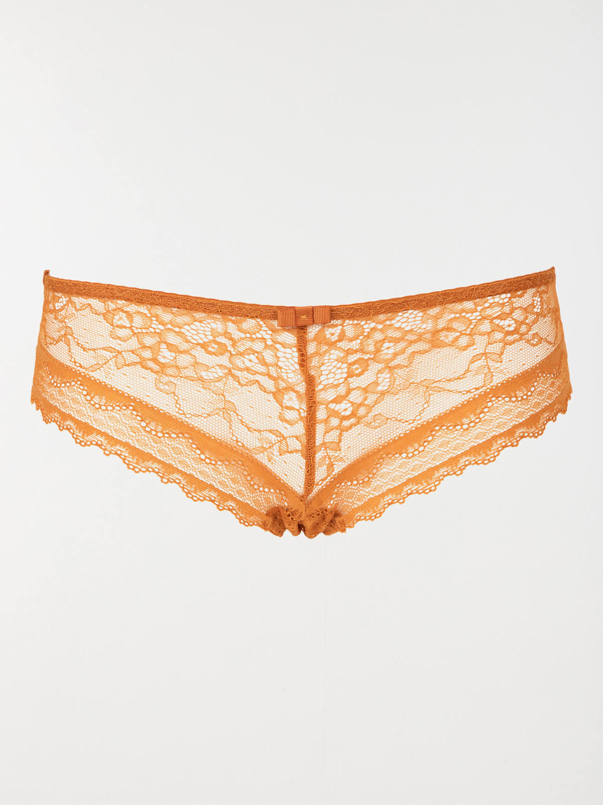 Shorty dentelle caramel femme