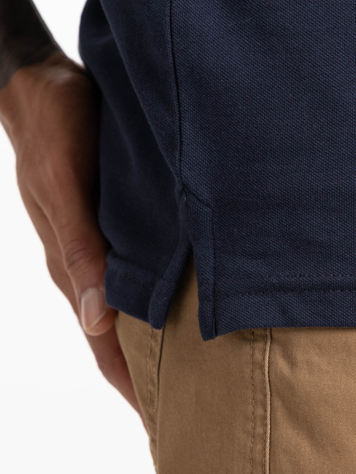 Polo marine 100% coton homme