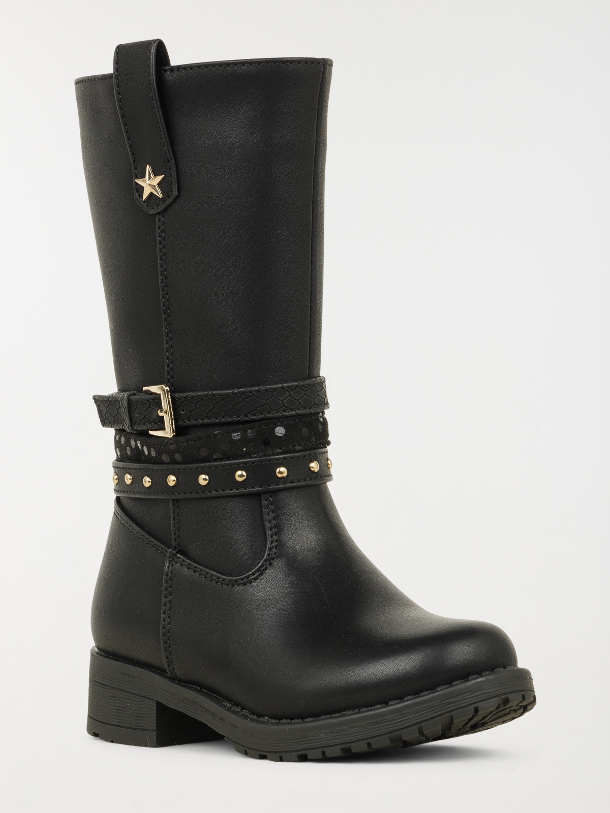 Bottes noires étoile fille (24-30)
