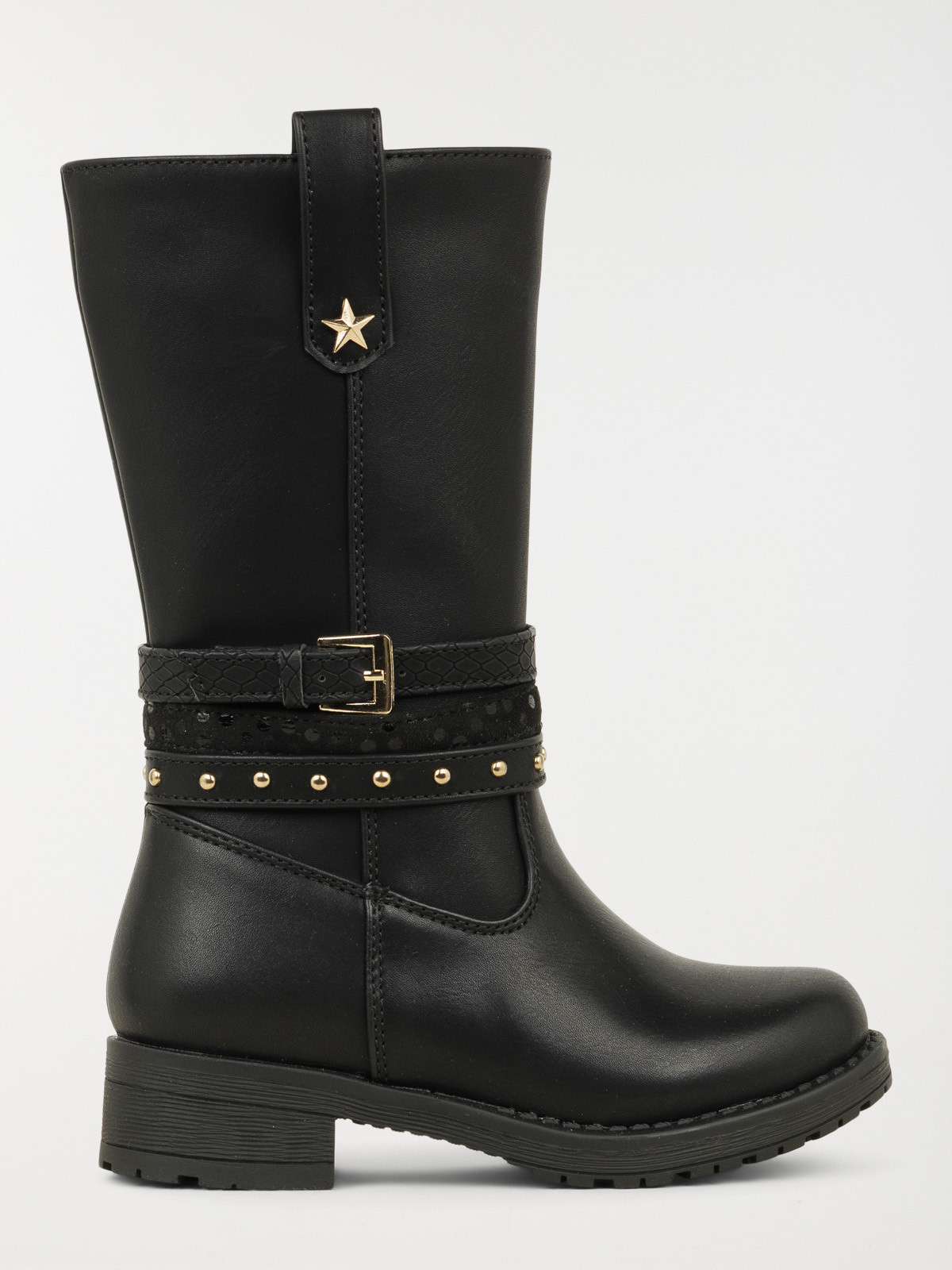 Bottes noires étoile fille (24-30)