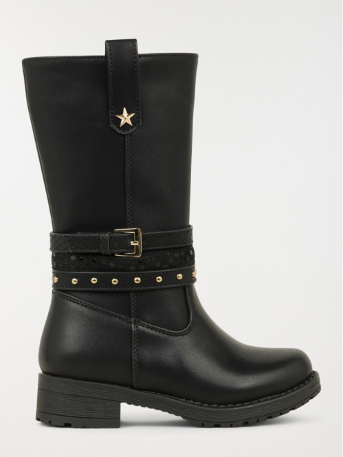 Bottes noires étoile fille (24-30)