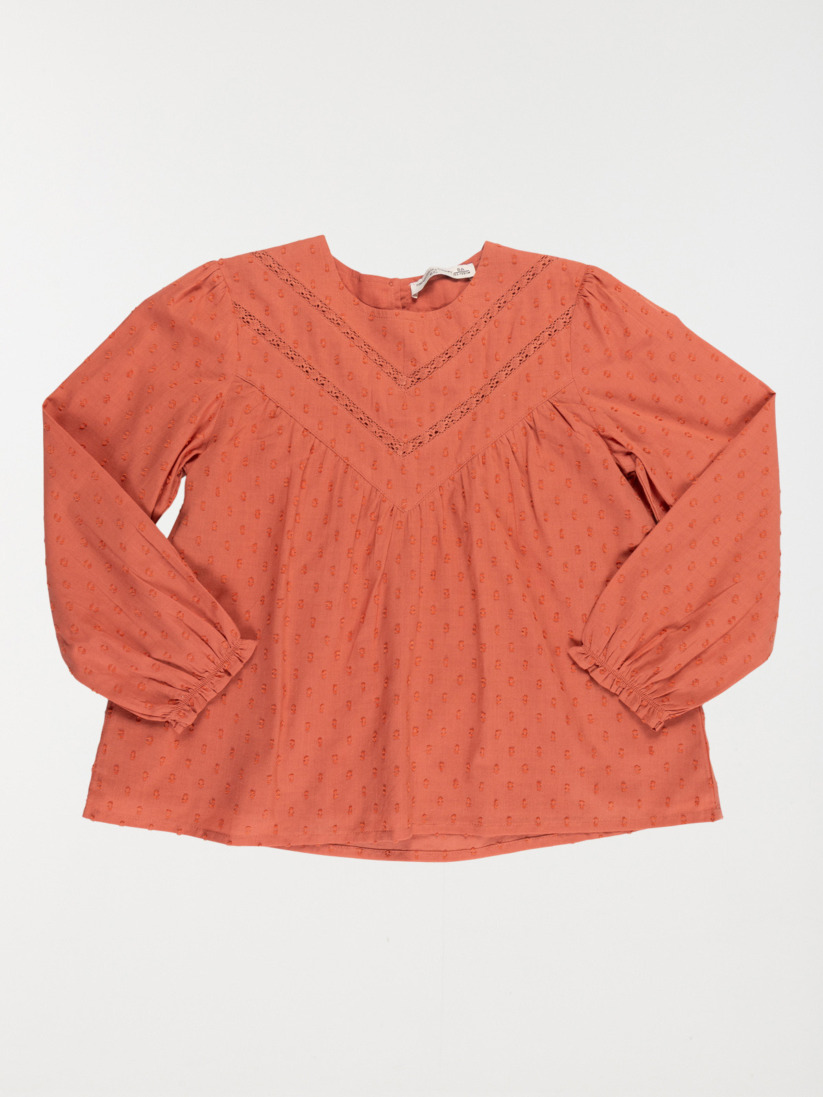 Blouse unie col rond fille (3-12A)