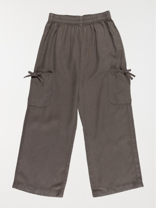 Pantalon large gris fille...