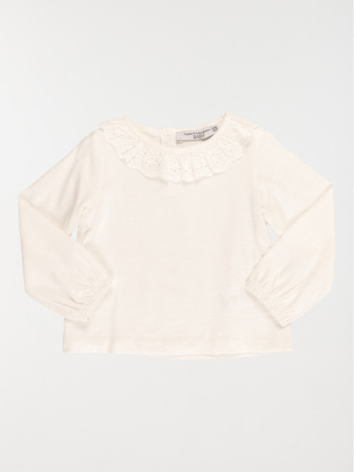 T-shirt col fantaisie fille (3-36M)