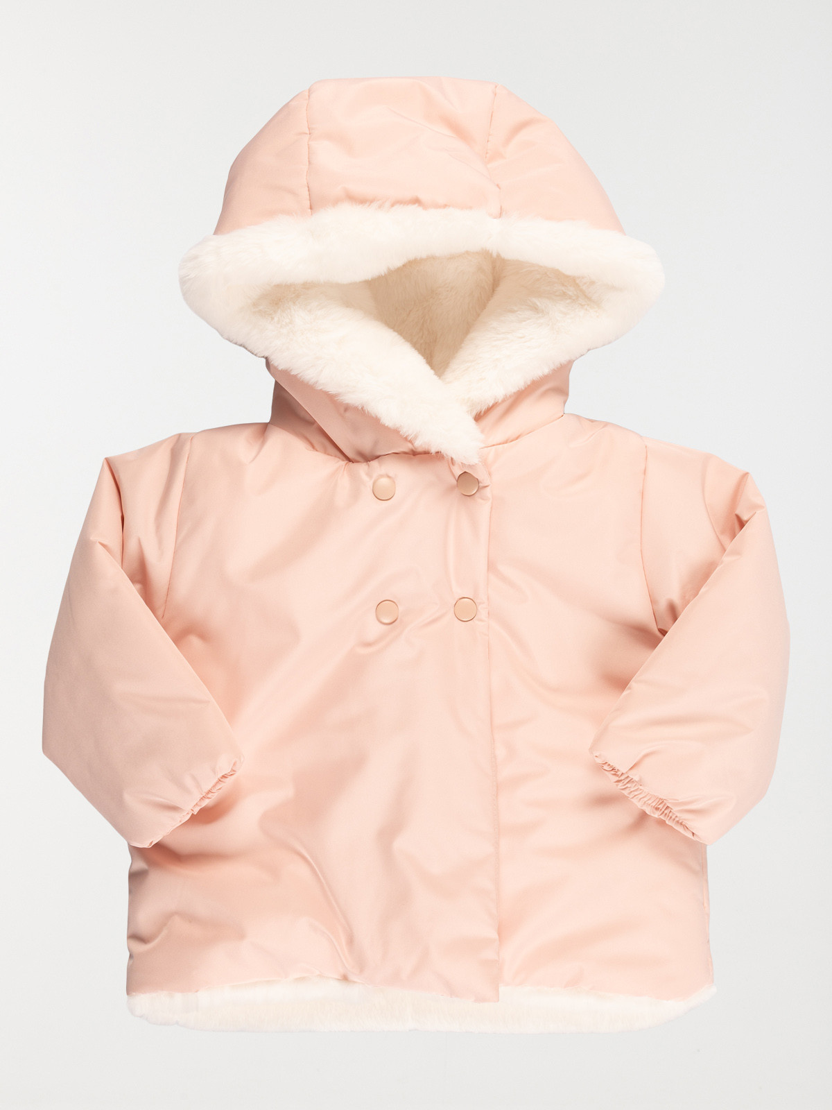 Manteau rose smoke fille (6-36M)