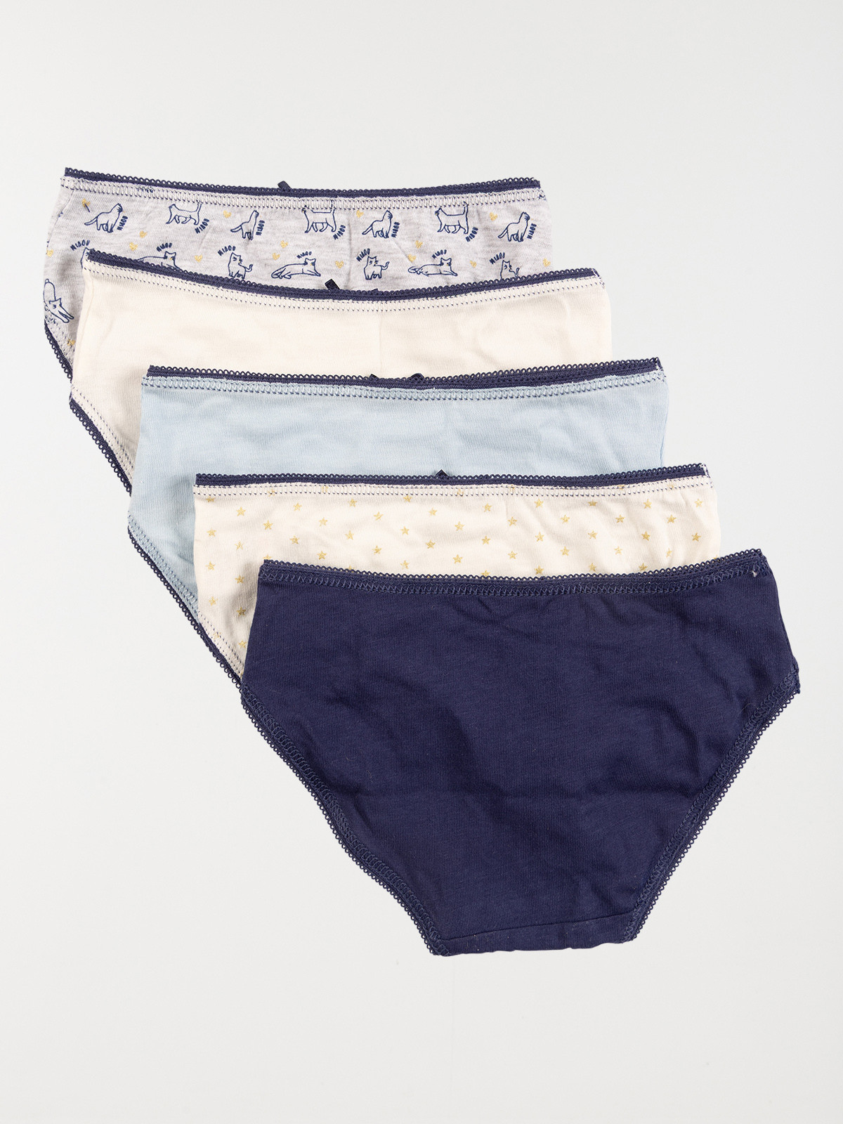 Lot de 5 slips chat fille Lot de 5 slips chat fille