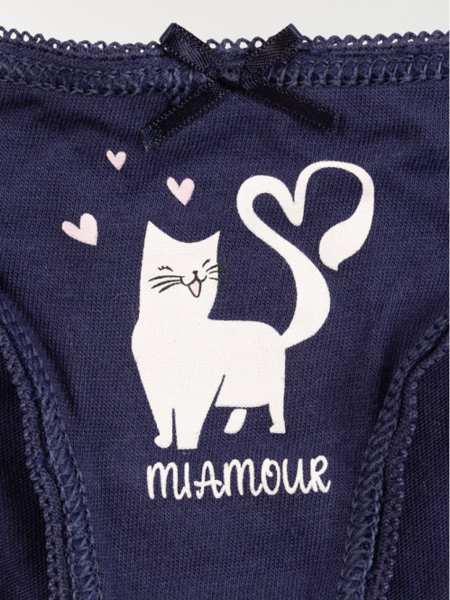 Lot de 5 slips chat fille