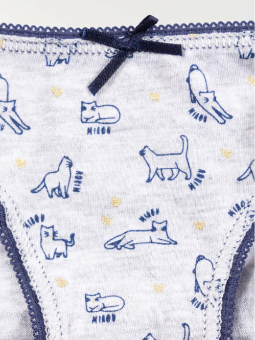 Lot de 5 slips chat fille