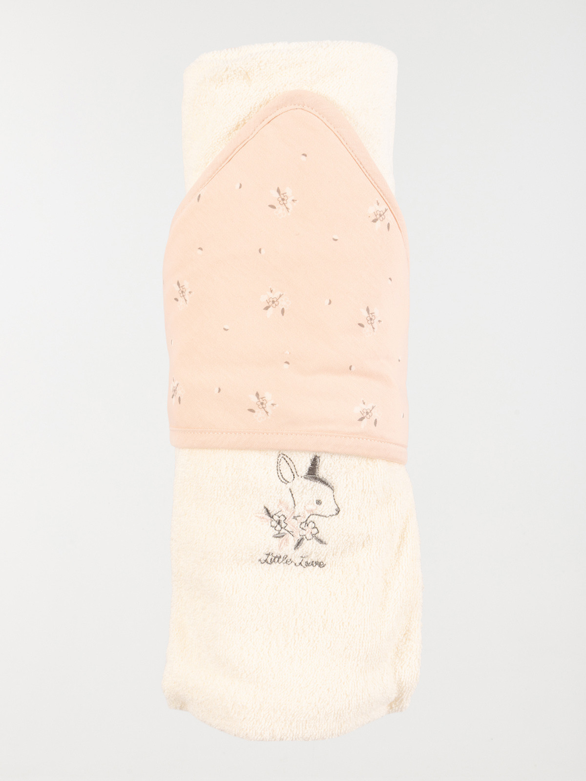 Cape de bain et gant rose bébé Cape de bain et gant rose bébé