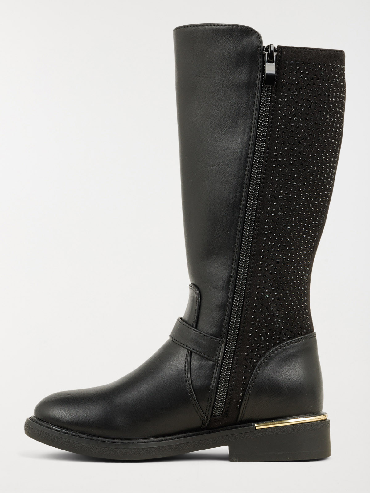 Bottes noires strass fille (31-36)
