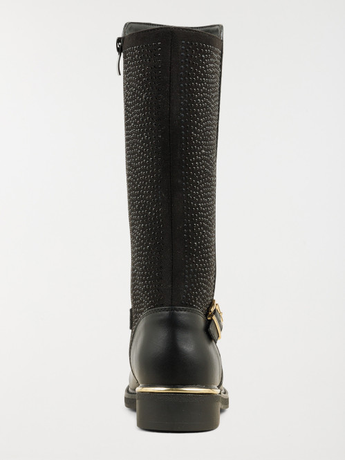 Bottes noires strass fille (31-36)