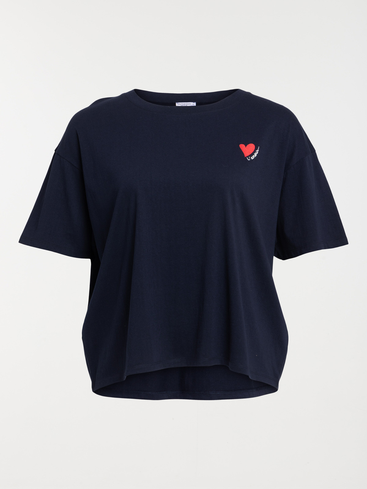 T-shirt coeur rouge grande taille femme