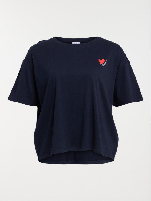 T-shirt coeur rouge grande taille femme
