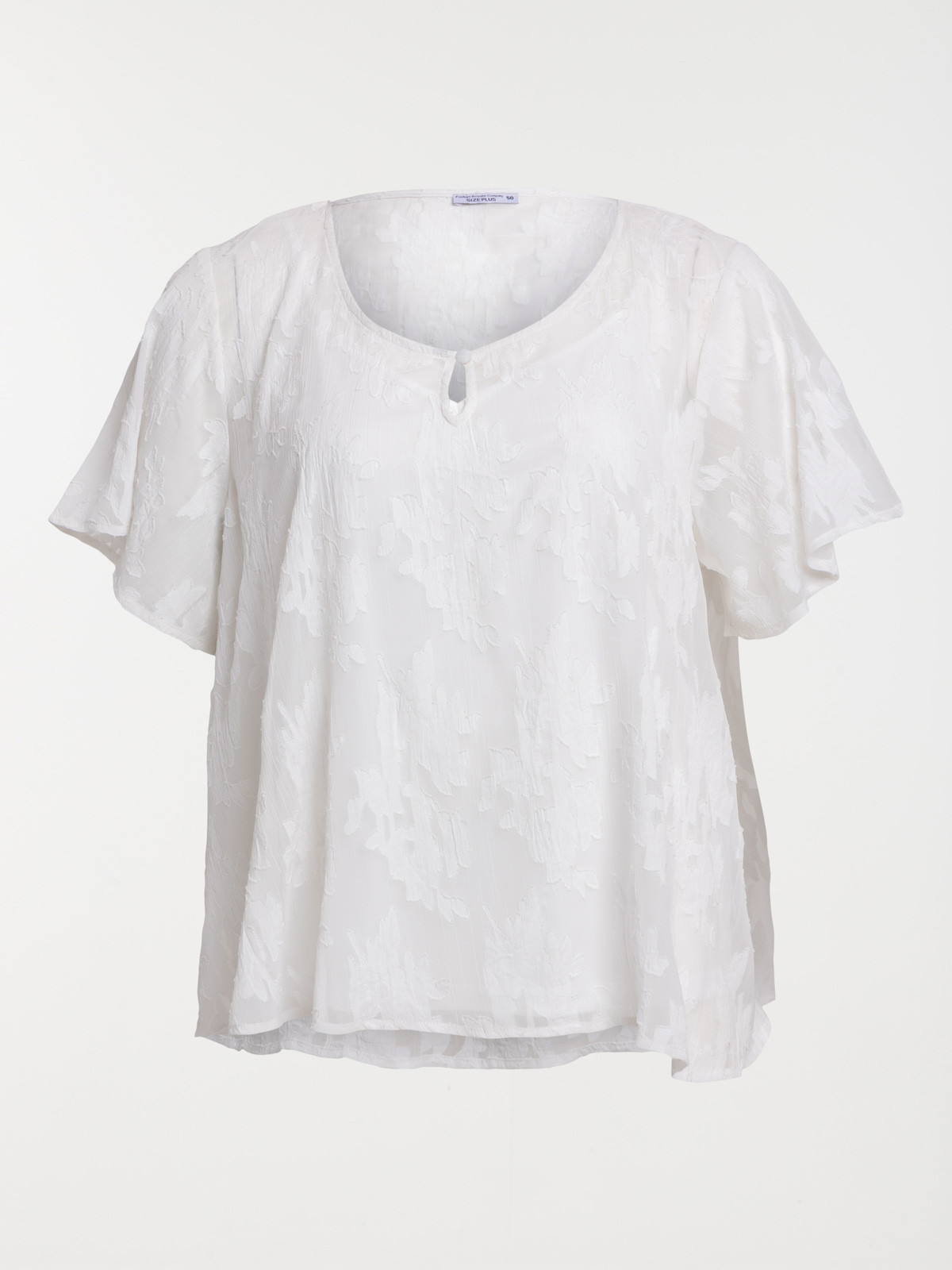 Blouse voile fleuri grande taille femme