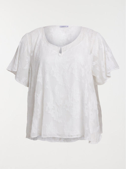Blouse voile fleuri grande taille femme