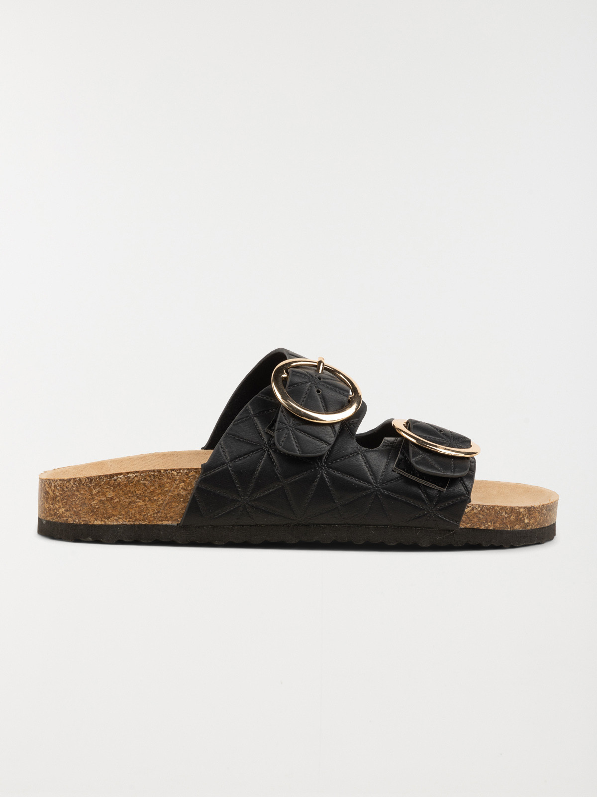 Mule plate boucle noire femme (36-41)