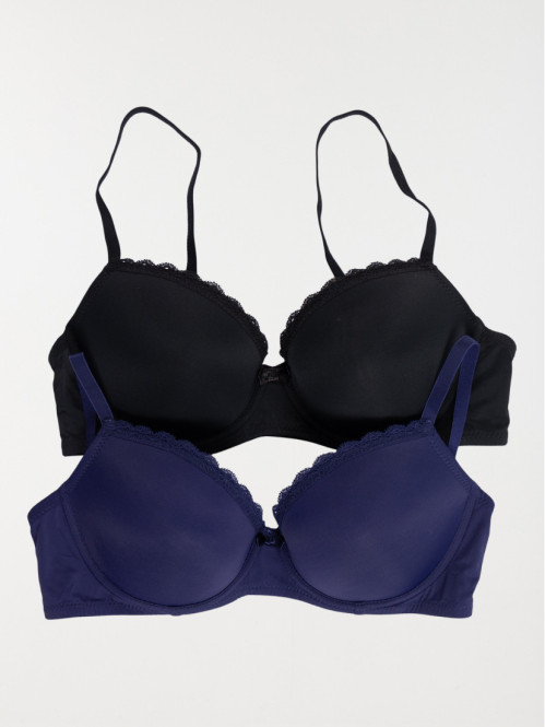 Lot de 2 soutiens-gorge femme (85B-95E)
