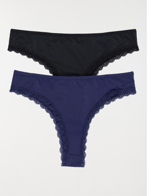 Lot de 2 tangas femme (S-L) Lot de 2 tangas femme (S-L)