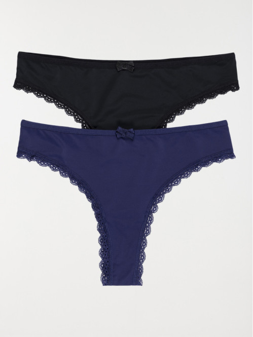 Lot de 2 tangas femme (S-L) Lot de 2 tangas femme (S-L)