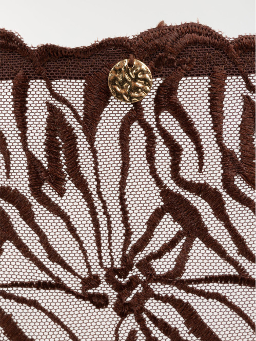 Tanga dentelle acajou femme...