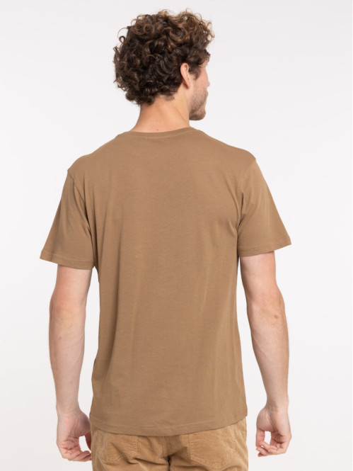 T-shirt col rond café foncé...