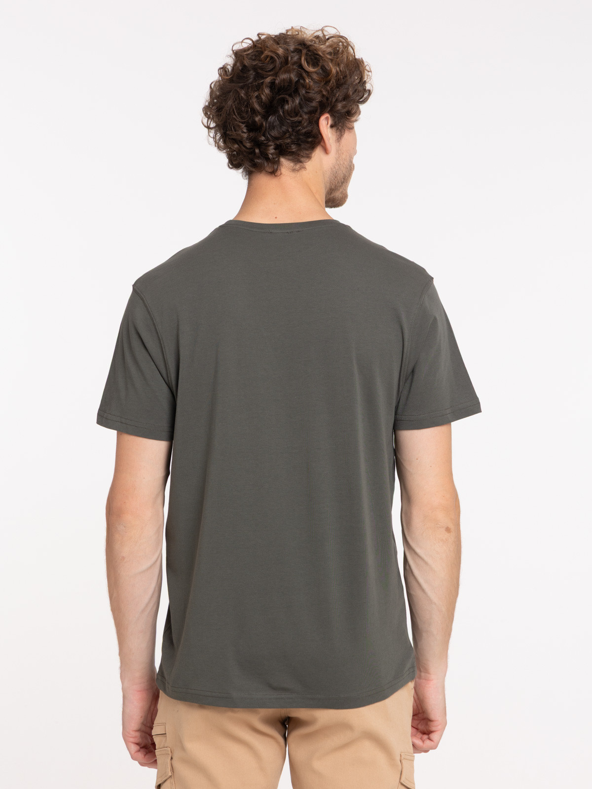 T-shirt col rond kaki homme