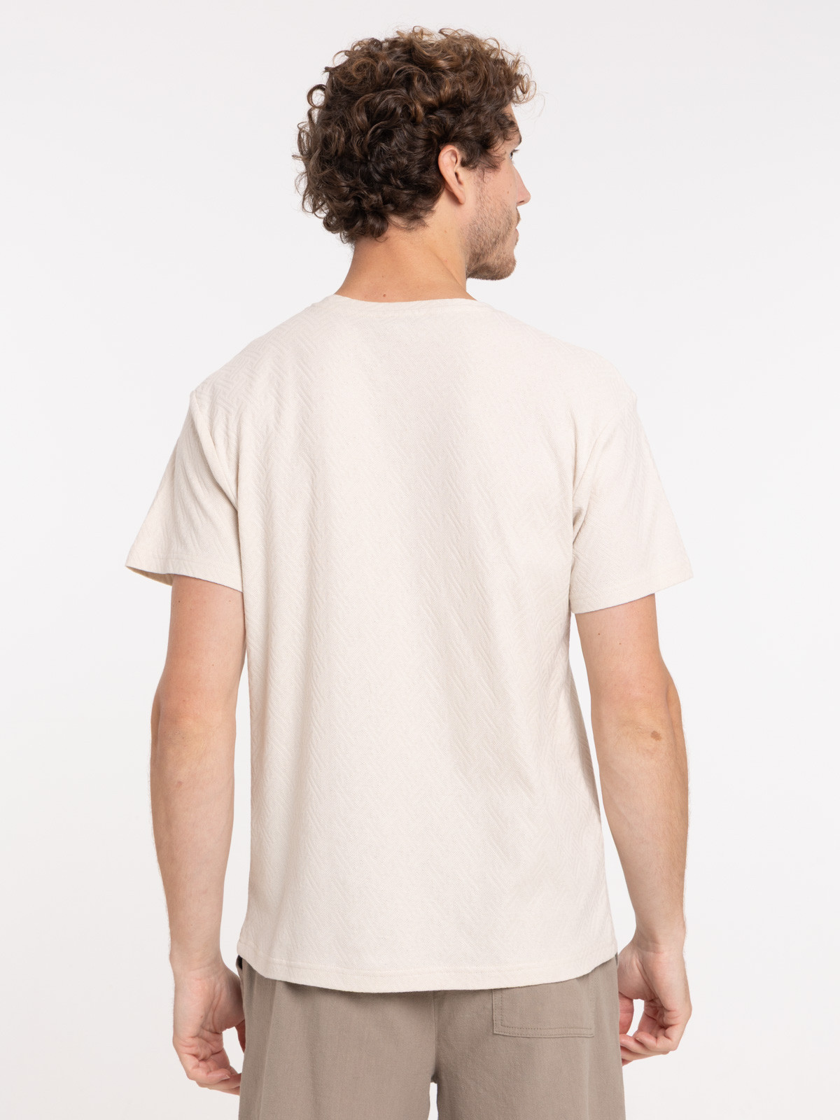 Tee-shirt jacquard col rond homme Tee-shirt jacquard col rond homme