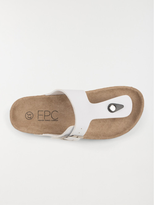Mule confort entre-doigt blanc (36-41)