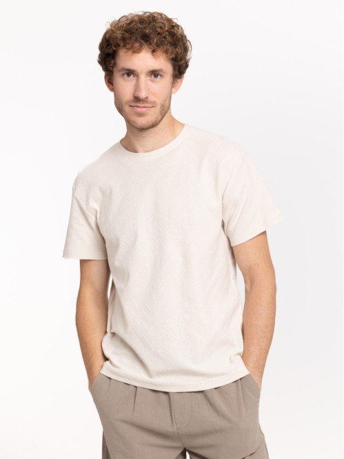 Tee-shirt jacquard col rond...