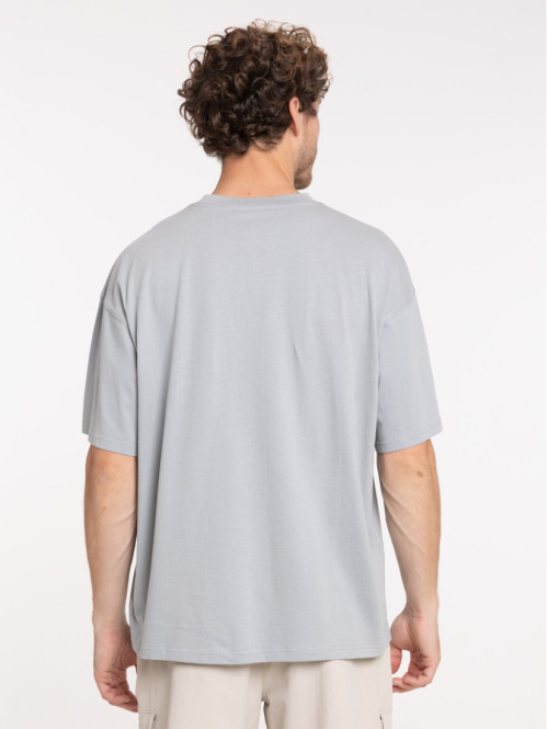 T-shirt col rond uni gris...