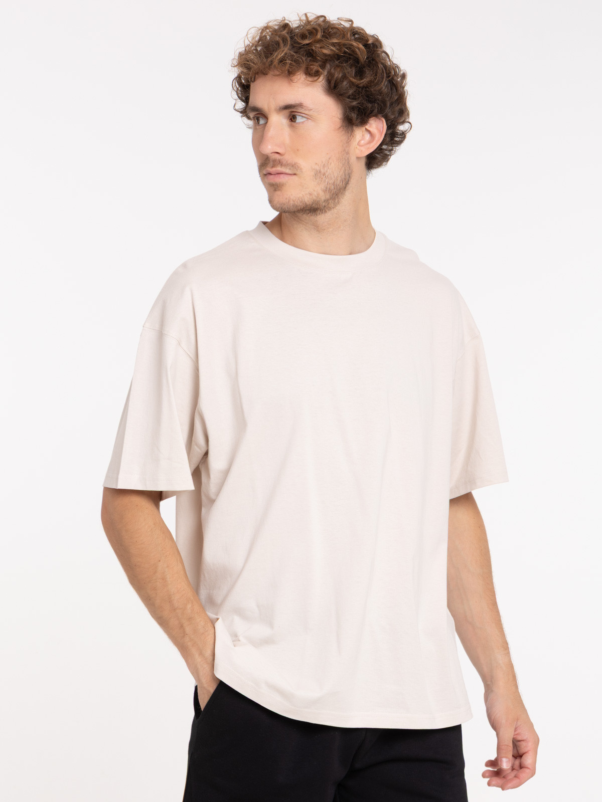 T-shirt col rond uni craie homme T-shirt col rond uni craie homme