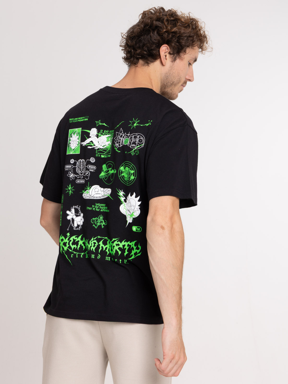 T-shirt noir Rick et Morty homme