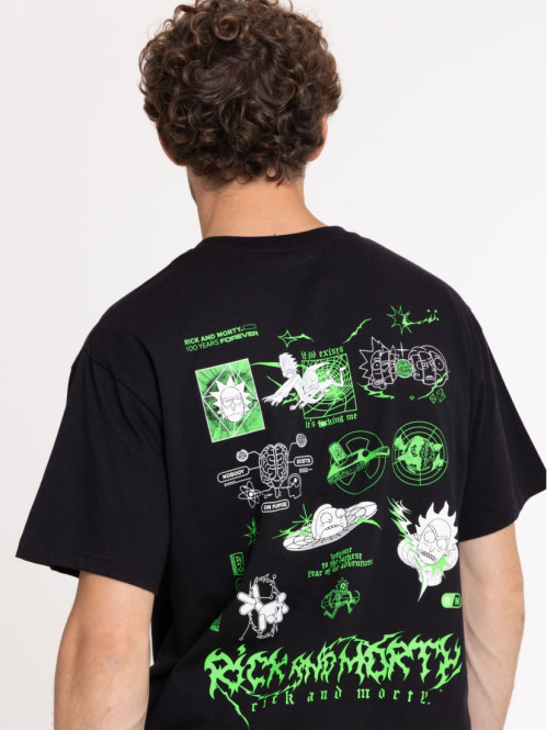 T-shirt noir Rick et Morty homme