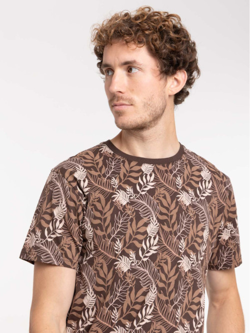 T-shirt imprimé feuillage...