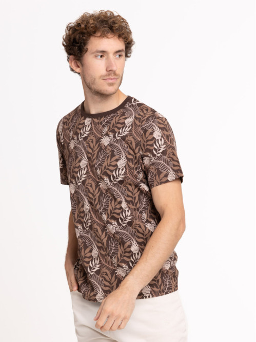 T-shirt imprimé feuillage...