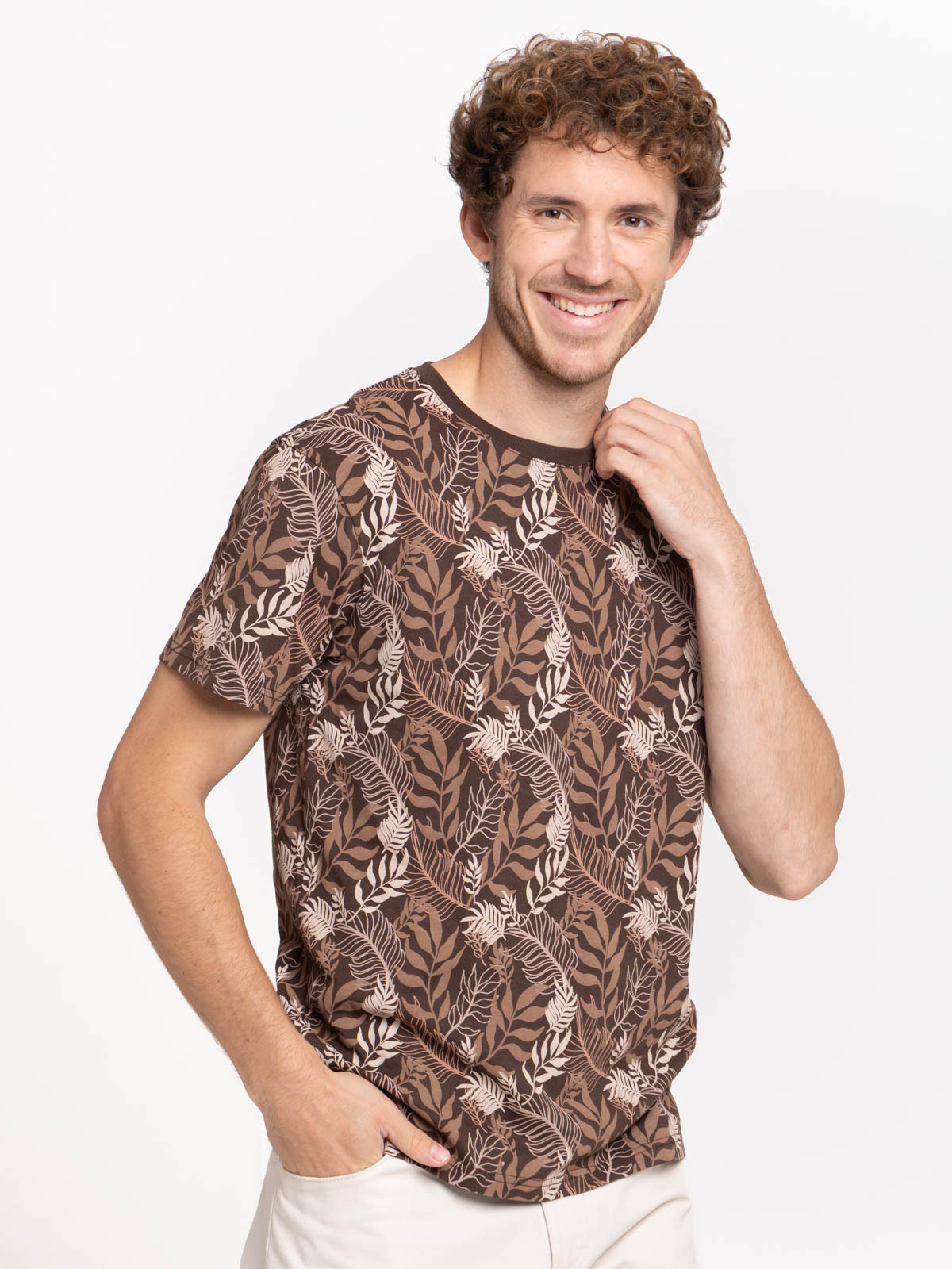 T-shirt imprimé feuillage homme