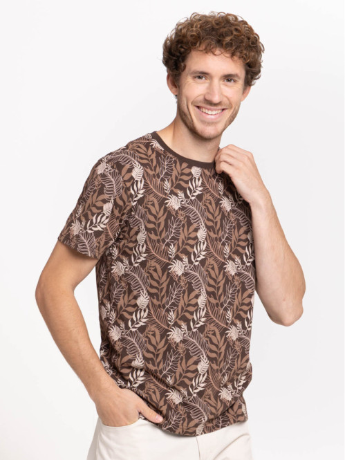T-shirt imprimé feuillage homme