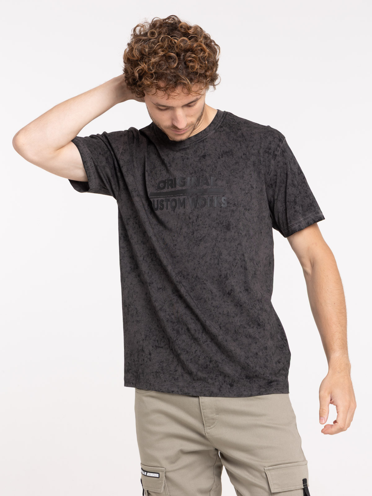T-shirt imprimé gris homme