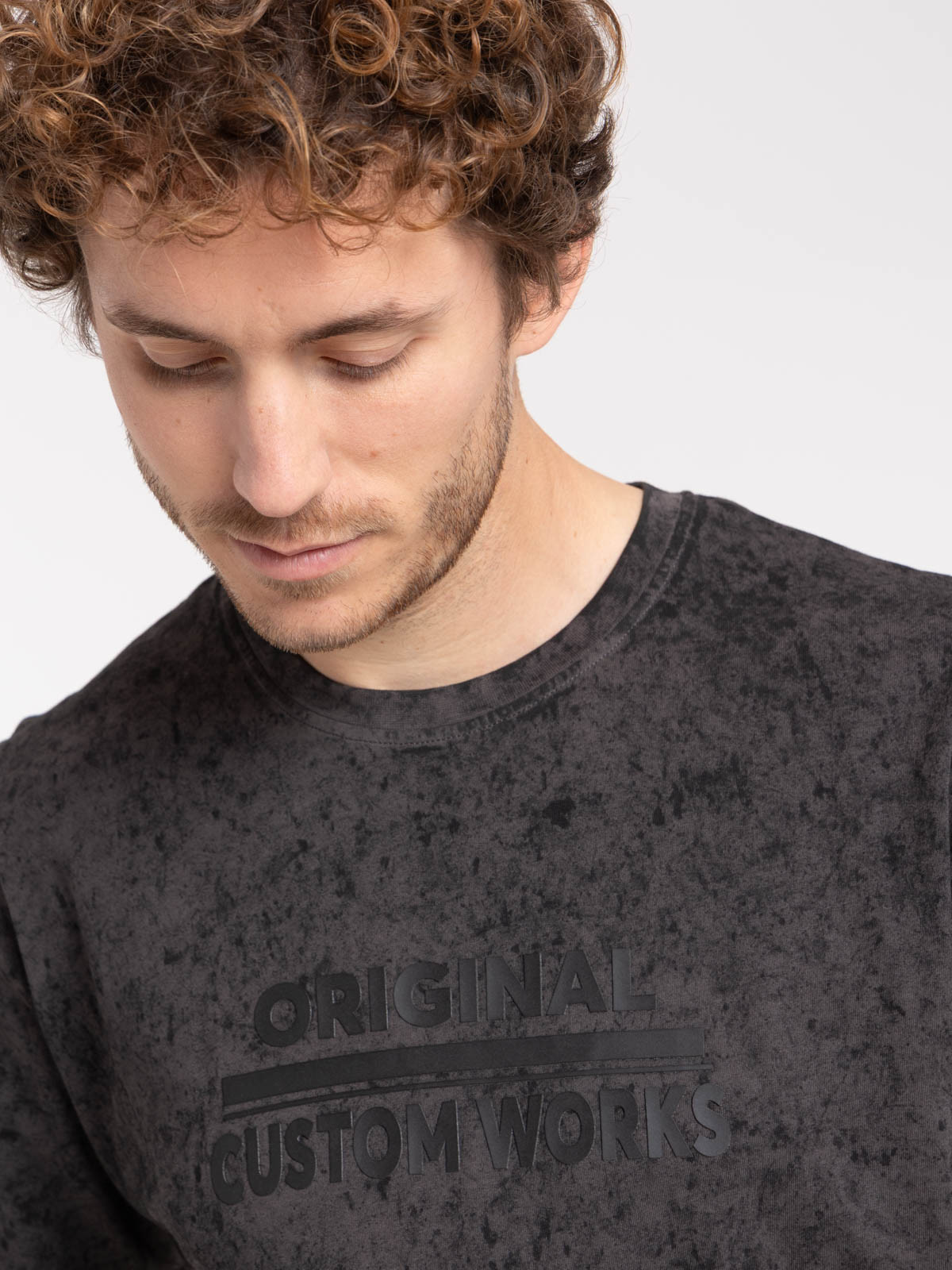 T-shirt imprimé gris homme