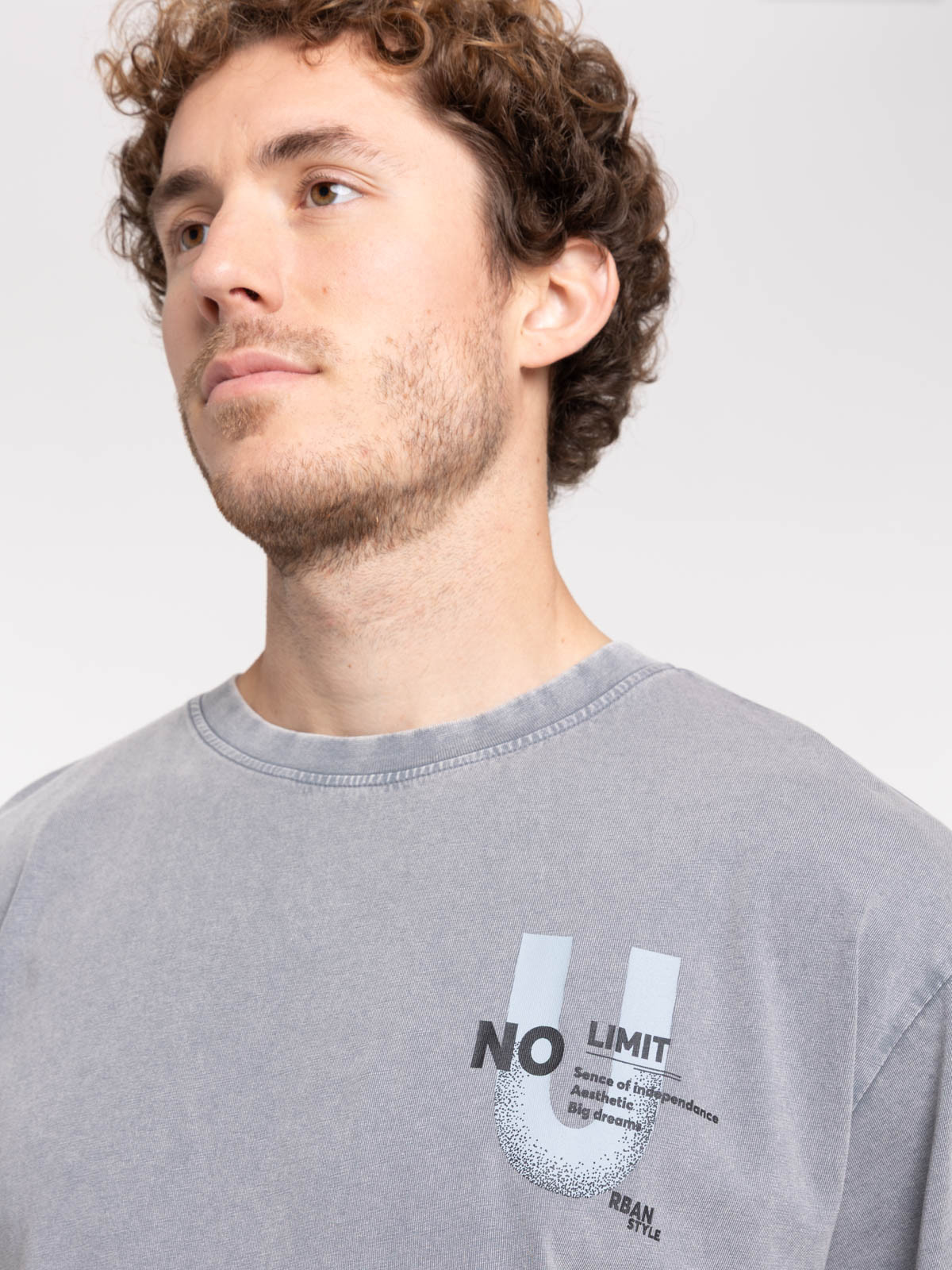 T-shirt gris imprimé no limits homme