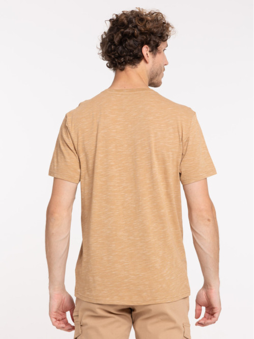 T-shirt col rond boutonné...