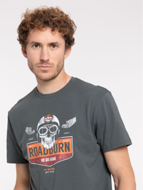 T-shirt homme imprimé gris ardoise