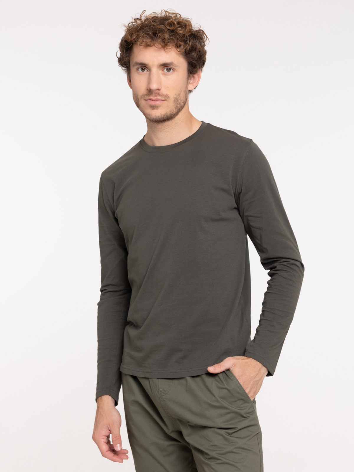 T-shirt manches longues kaki homme T-shirt manches longues kaki homme