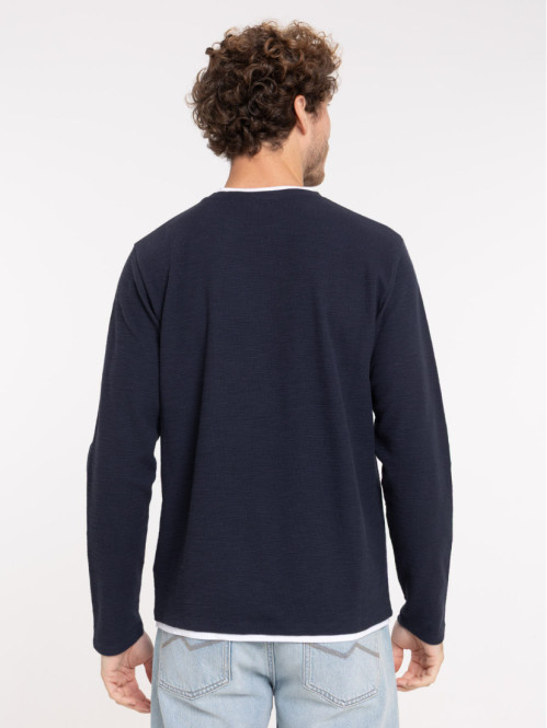 T-shirt col contrasté homme