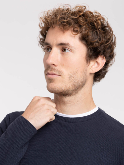 T-shirt col contrasté homme