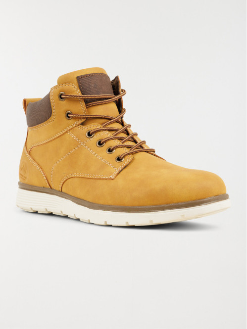 Boots lacets homme camel...