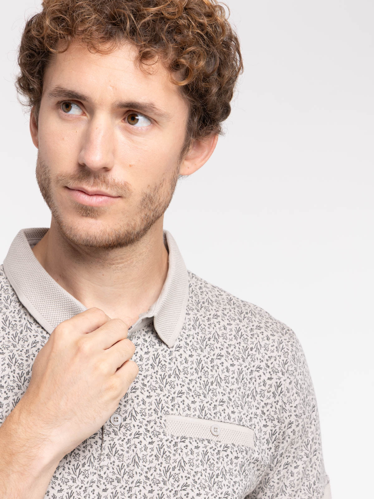 Polo fleuri 100% coton homme