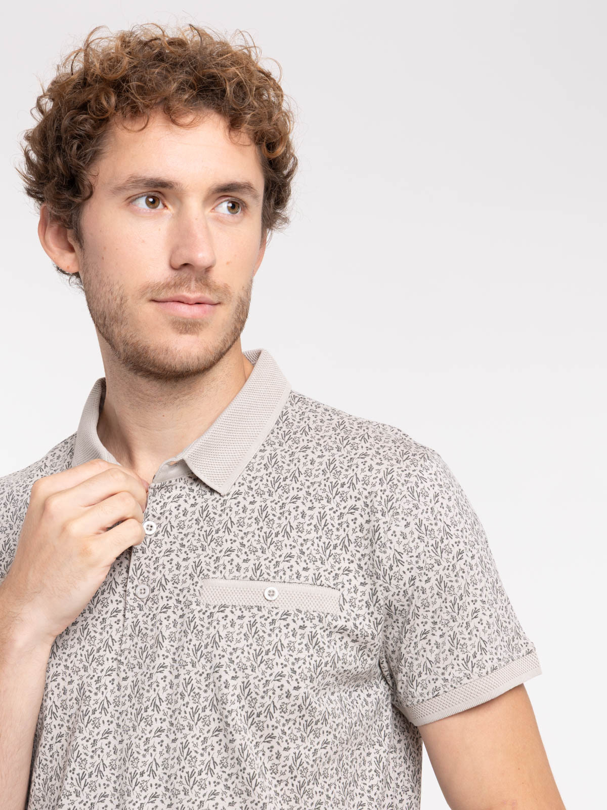 Polo fleuri 100% coton homme